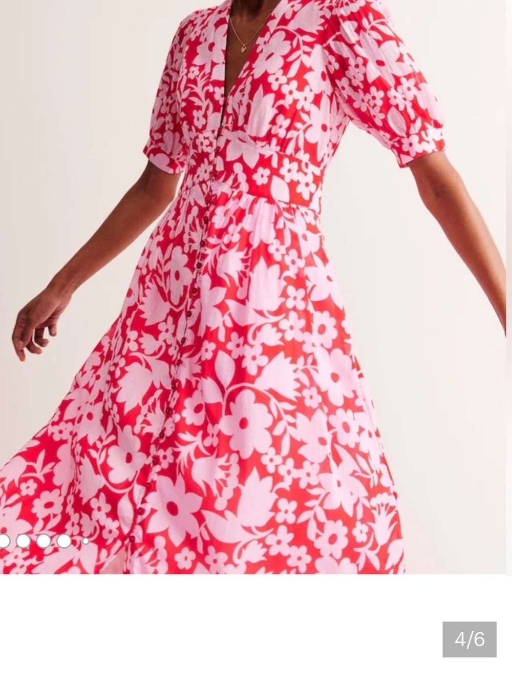 NWOT Boden Elsa  Midi Tea Dress in Flame Scarlet, Tulip Garden US 16/18